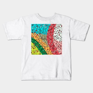 Funky Faces on Rainbow Kids T-Shirt